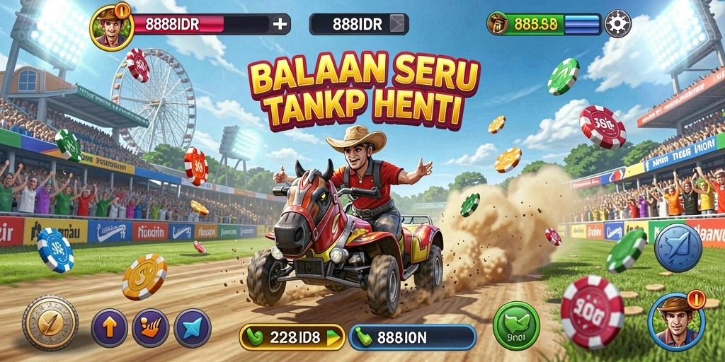 Screenshot gameplay menegangkan dari balapan di 888IDR.
