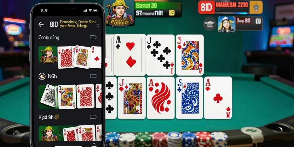 Tampilan menarik dari gameplay domino di 8ID.