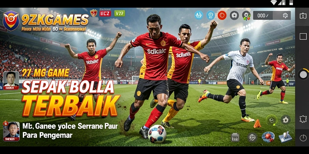 Screenshot gameplay yang menampilkan pertandingan seru di lapangan.