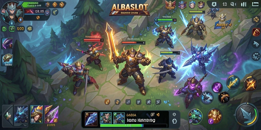 Tampilan gameplay seru dengan pertempuran tim di ALBASLOT.