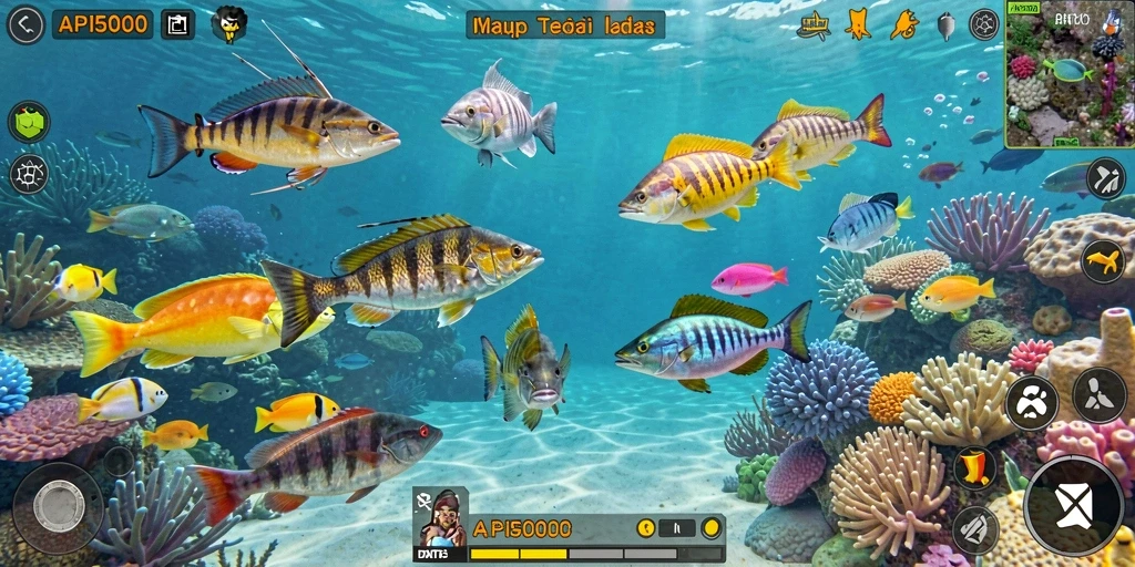 Tangkapan layar API5000 dengan gameplay Tembak Ikan yang menegangkan.