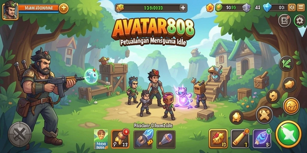 Tampilan gameplay <strong>AVATAR808</strong> yang menawan dalam mode Idle.