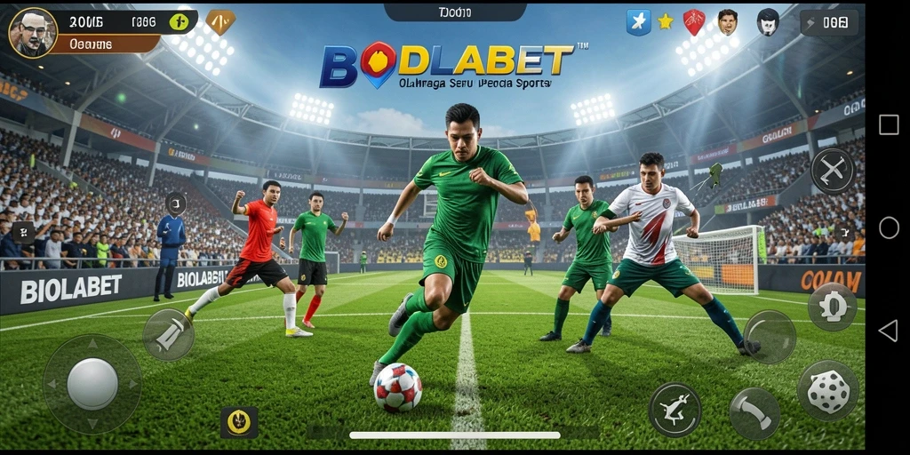 Tampilan gameplay seru di BIOLABET, menampilkan aksi olahraga yang mendebarkan.