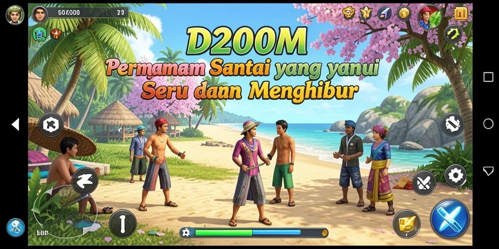 Tampilan gameplay D200M yang menarik dan penuh warna.