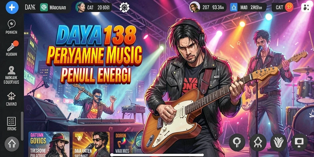 Screenshot utama DAYA138 menampilkan pemain menikmati gameplay musik interaktif.