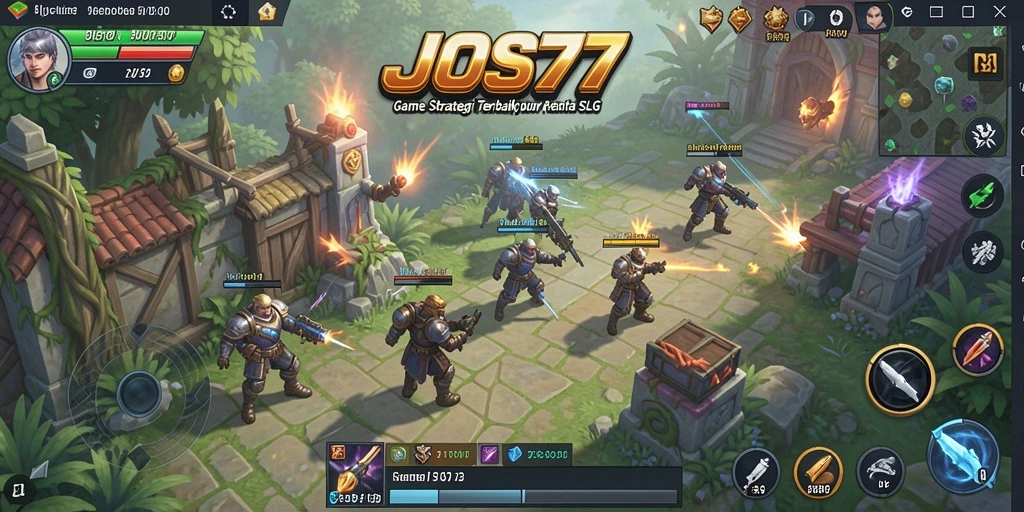 Screenshot JOS77 yang menunjukkan aksi pertarungan strategis.