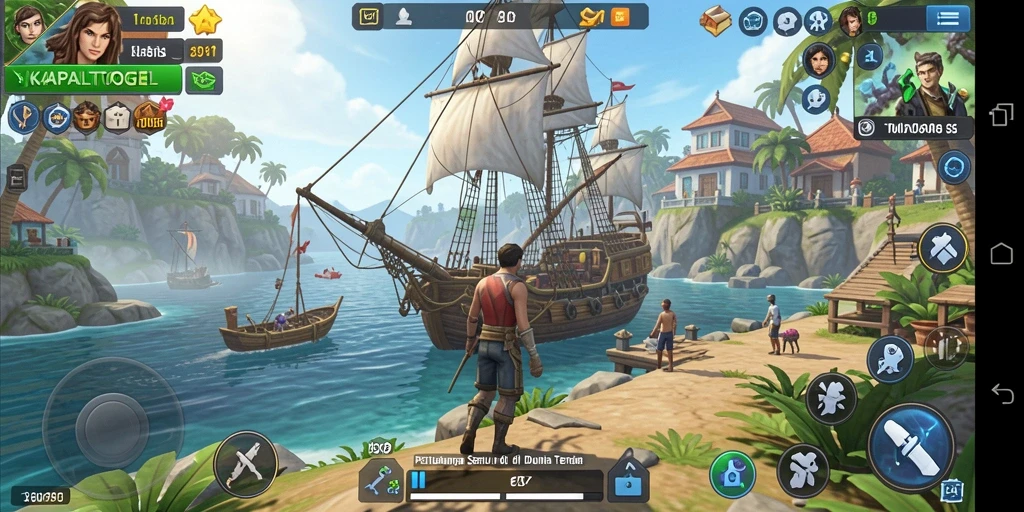 Tampilan grafis KAPALTOGEL saat gameplay Open World.