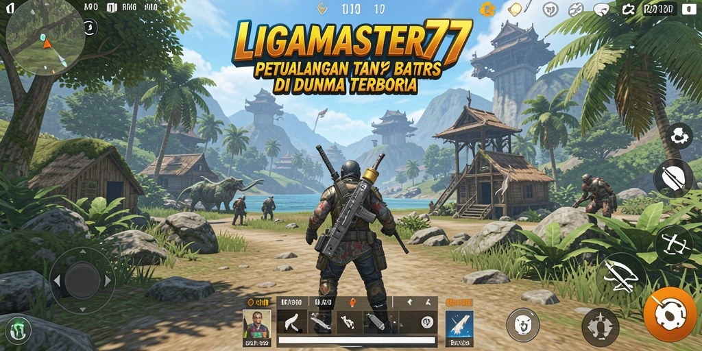 Screenshot gameplay LIGAMASTER77 yang menampilkan petualangan epik dalam dunia terbuka.