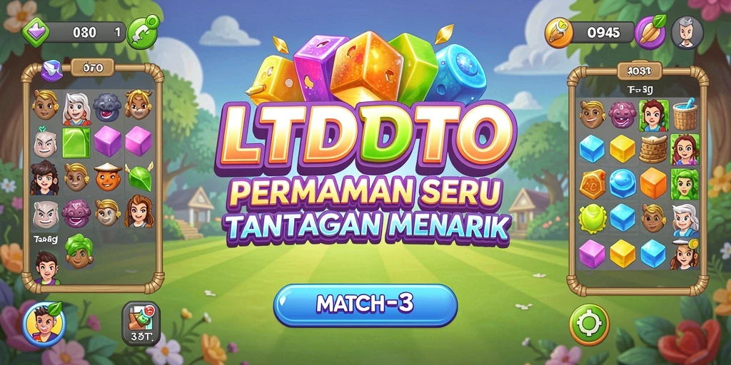 Screenshot utama LTDTOTO menampilkan gameplay Match-3 yang seru.
