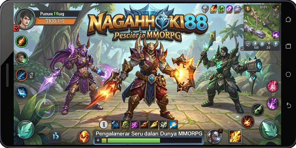 Tampilan gameplay NAGAHOKI88 menunjukkan dunia luas dan karakter yang menakjubkan.