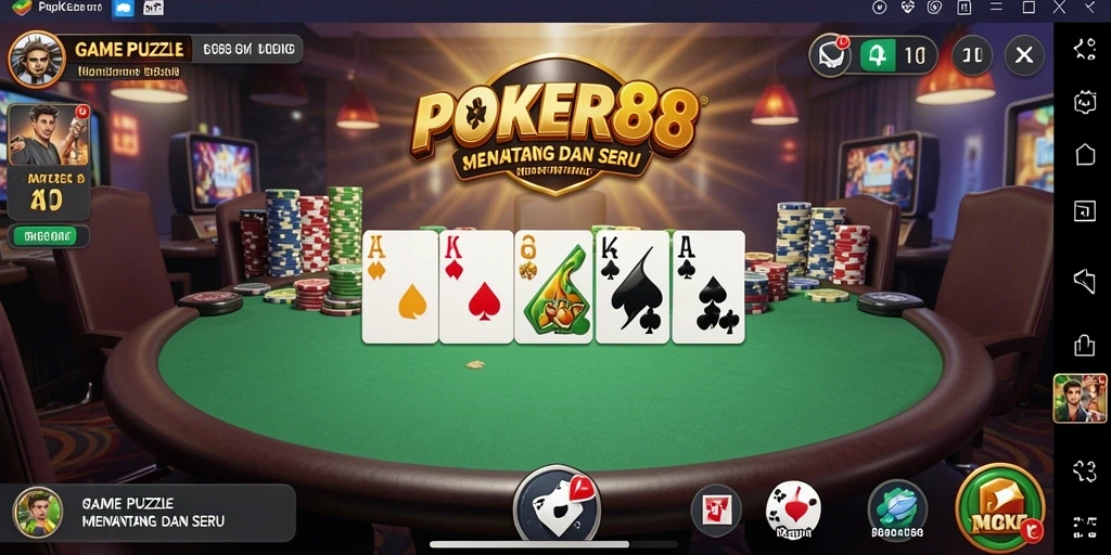 Tampilan gameplay POKER88 yang penuh warna dan tantangan puzzle.