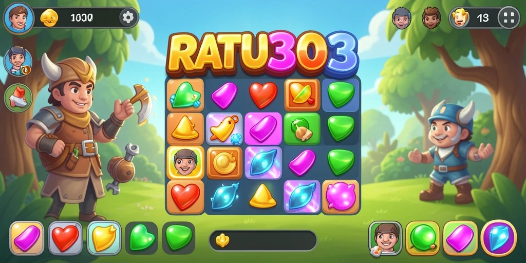 Gameplay Match-3 yang seru dan penuh warna dari RATU303.