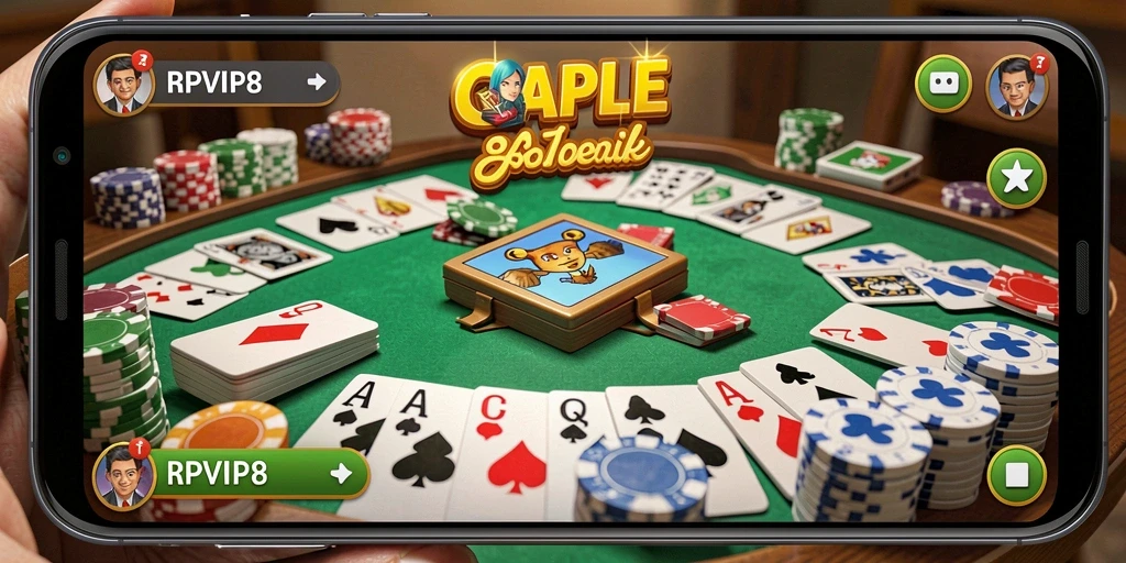Screenshot tampilan gameplay Gaple yang menarik dari RPVIP8.