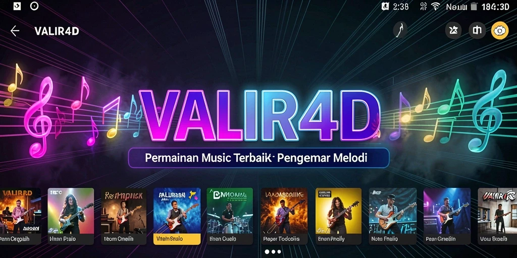 Tampilan screenshot <strong>VALIR4D</strong> yang menunjukkan gameplay musik yang seru.