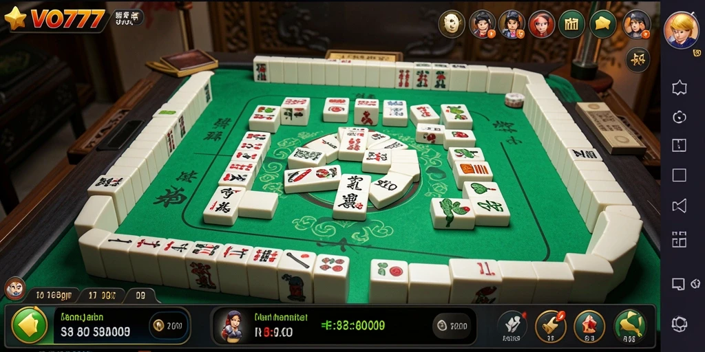 Tampilan gameplay Mahjong yang menarik di VO777 dengan elemen klasik.