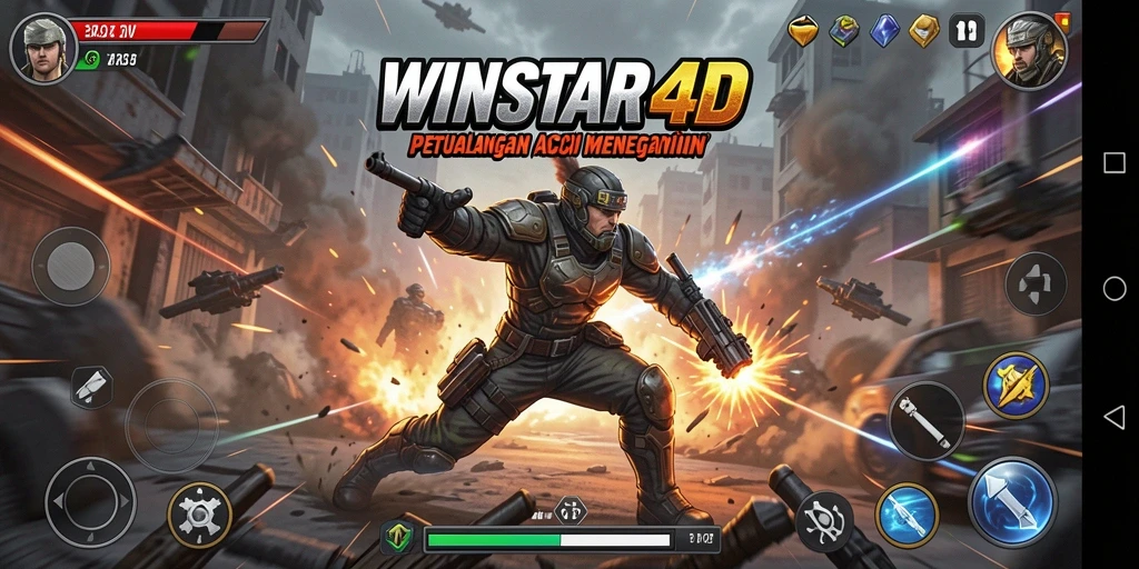 Tampilan aksi seru dalam gameplay WINSTAR4D.